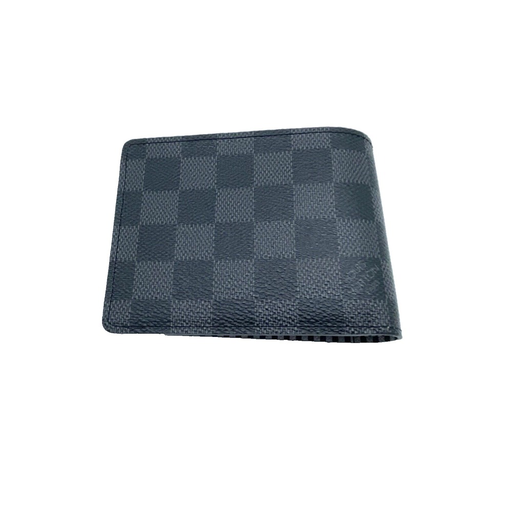 LOUIS VUITTON ~ Damier Grafitte Portefeuille Men's Bi-fold Wallet Black  N63183 - Picture 3 of 9